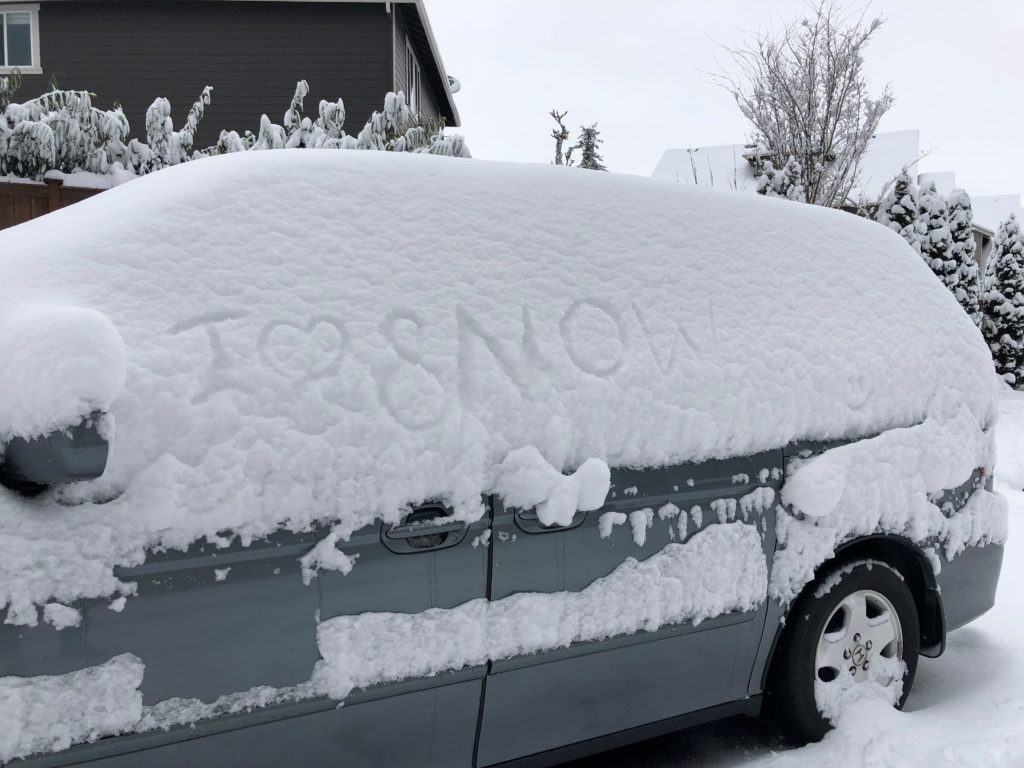 snow car winter driving snohomish wa