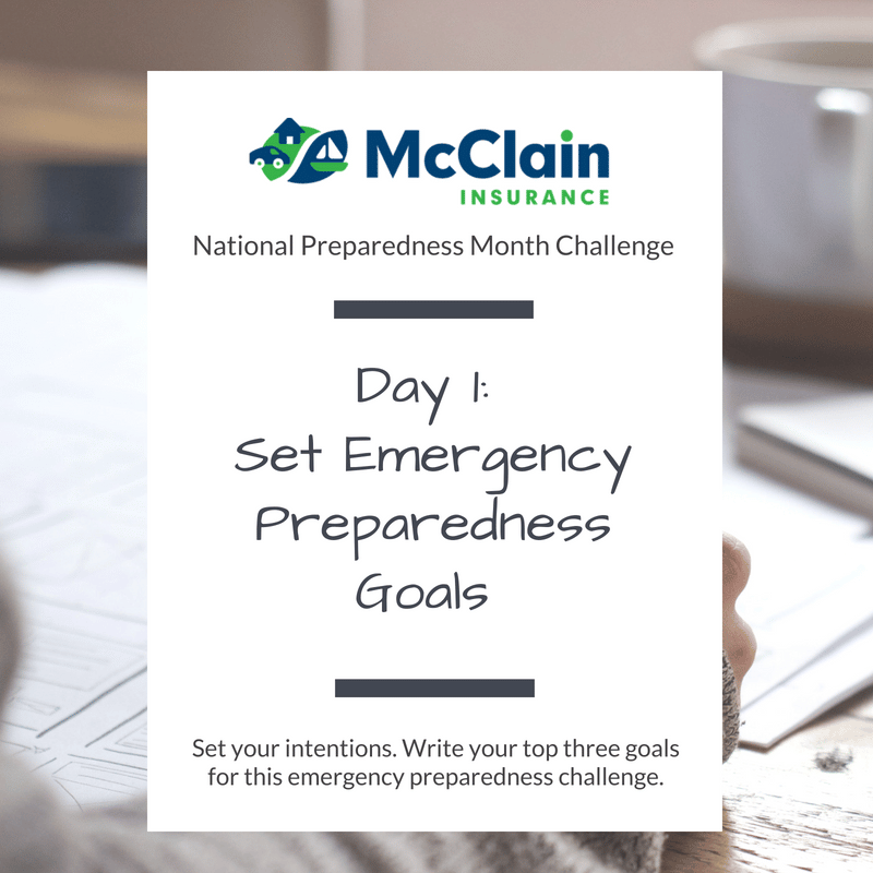 McClain Insurance Emergency Preparedness Challenge Goals 