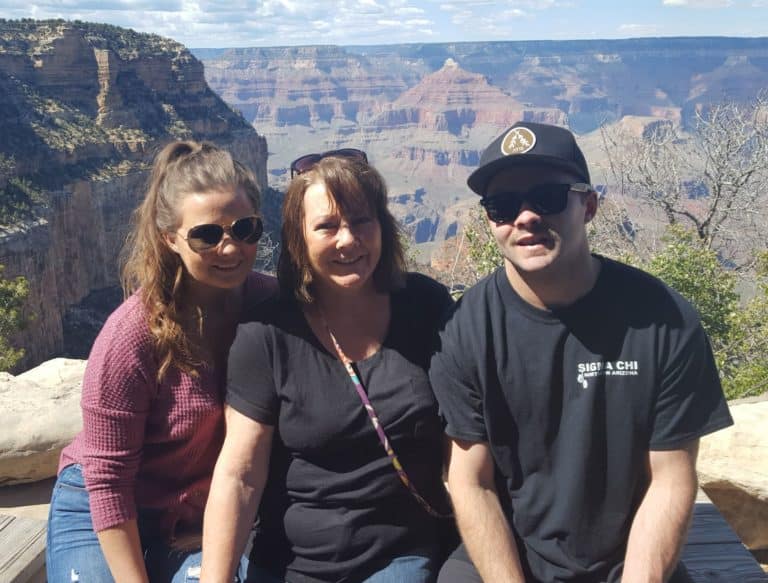 Kendall, Mary and Grant at Grand Canyon
