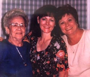 Mary Fisher with her mom and sister