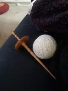 Ann Franklin spinning wool