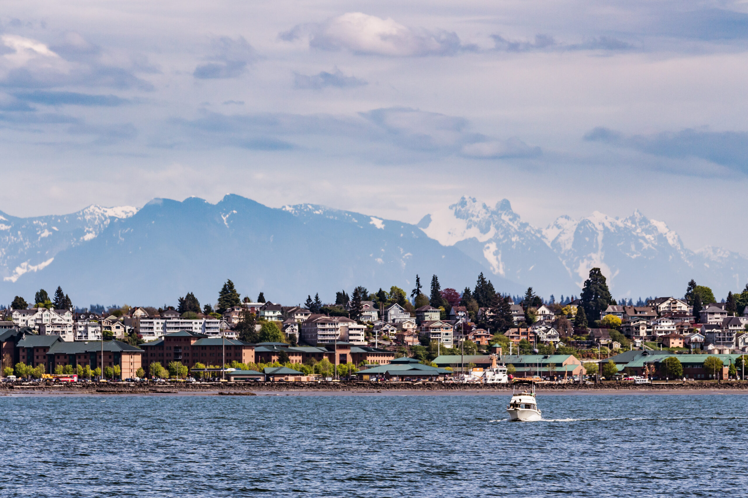 A view of the City of Everett From the Puget Sound. Taken May 2018