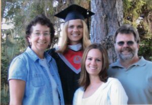 Meghan Pembroke and family at college graduation