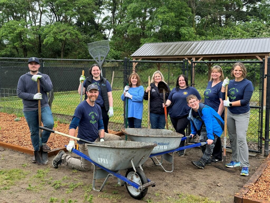 McClain team volunteering at the Animal Shelter