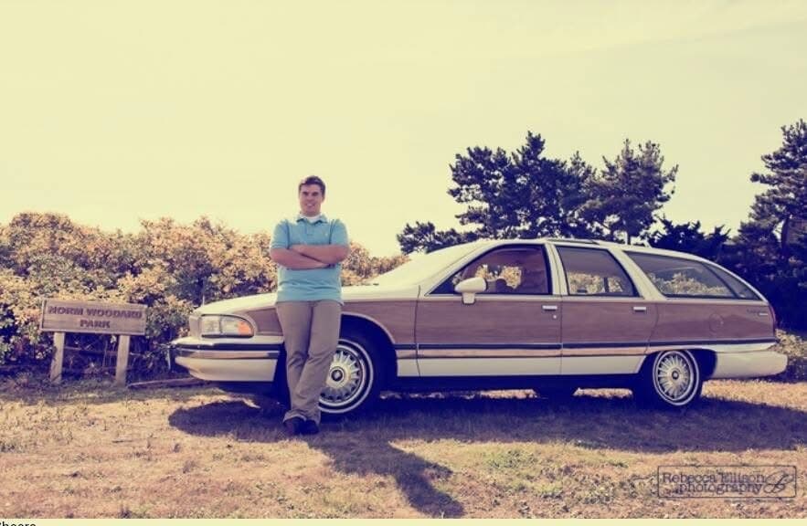 Clay with his first vehicle