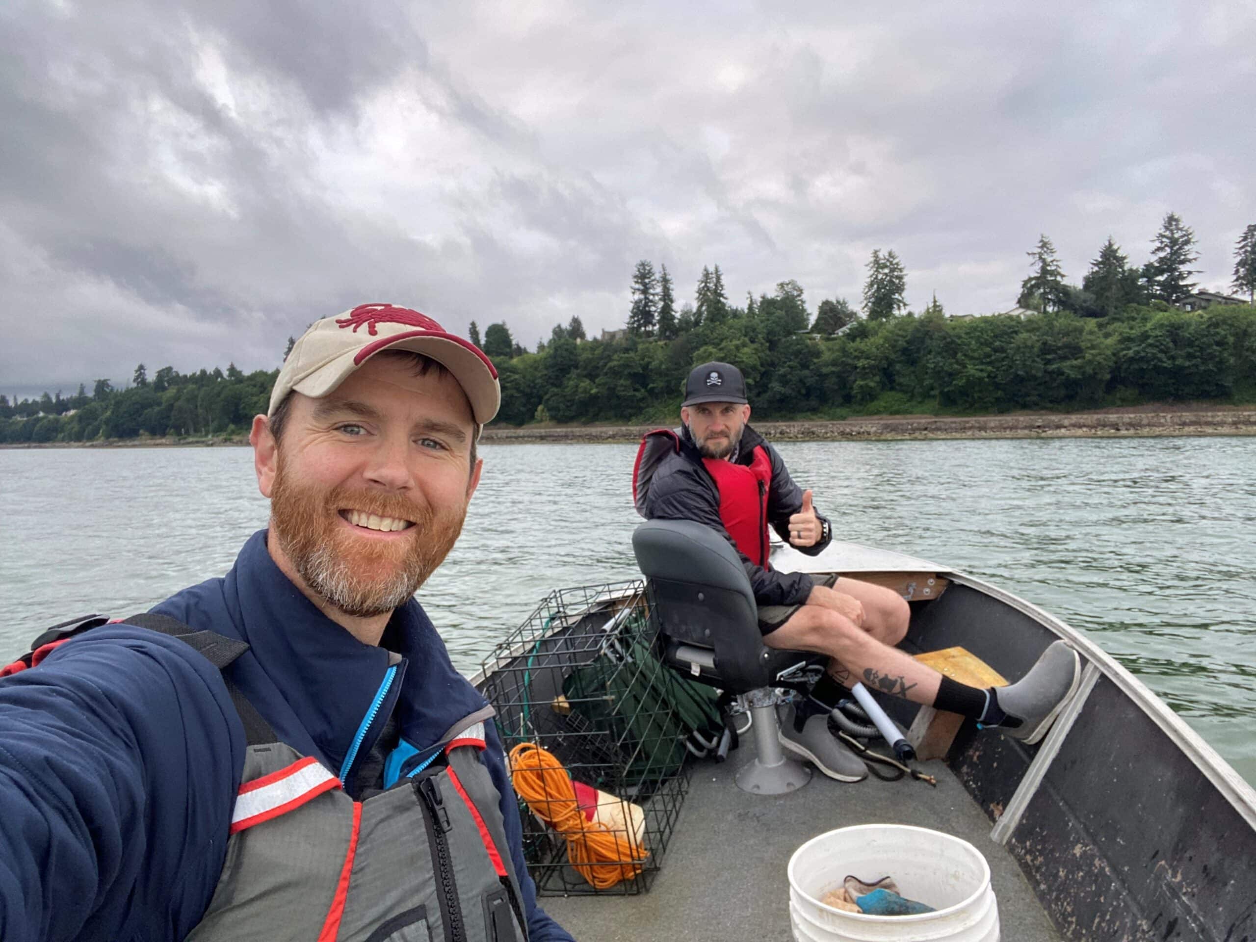 Two people in a boat